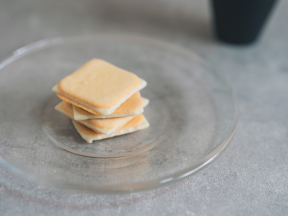 Two small sandwiches, where sweetness meets salt.